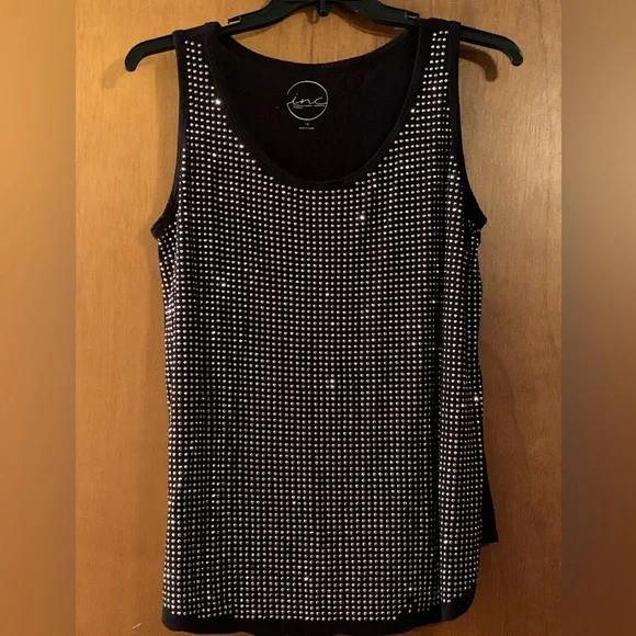 I.N.C International Concepts Silver Studded Tank - Picture 3 of 5